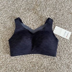 NWT Lululemon Enlite Weave-Back Bra Static Rain Dark Cast Black / Black 34DD